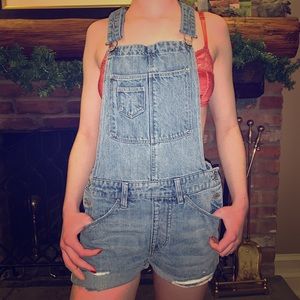 Denim Overall Shorts